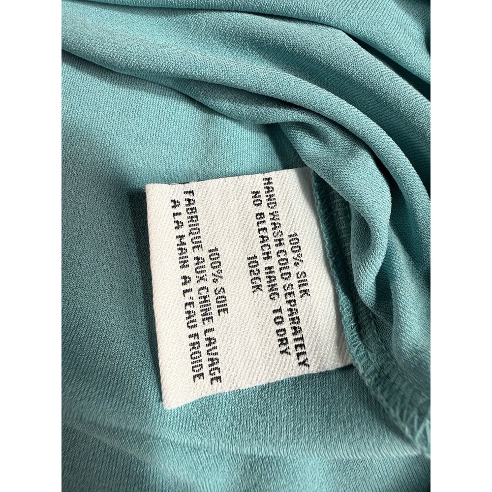 Eileen Fisher Silk Shell Tank Top – Size M – Teal Green – Minimalist Coastal - Picture 3 of 6